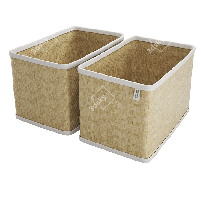 Natural Seagrass Baskets 3D model image 1