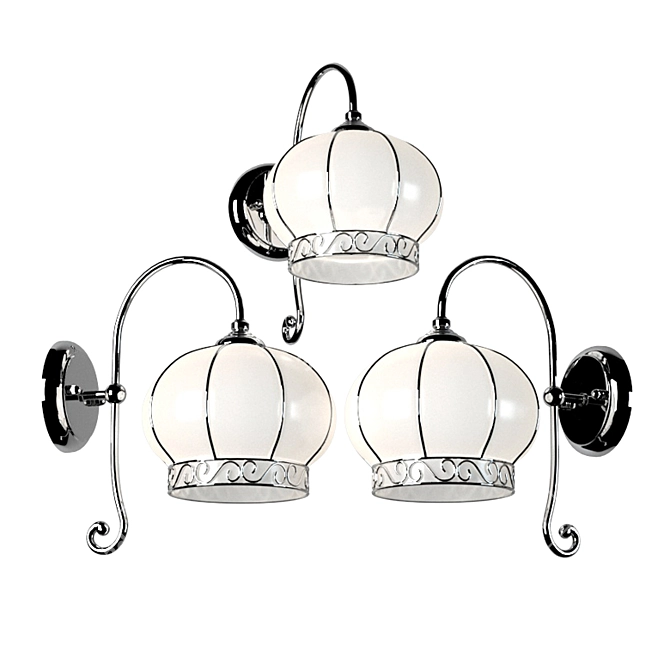 Venetian Glass Sconce: Aesthetic Elegance 3D model image 2