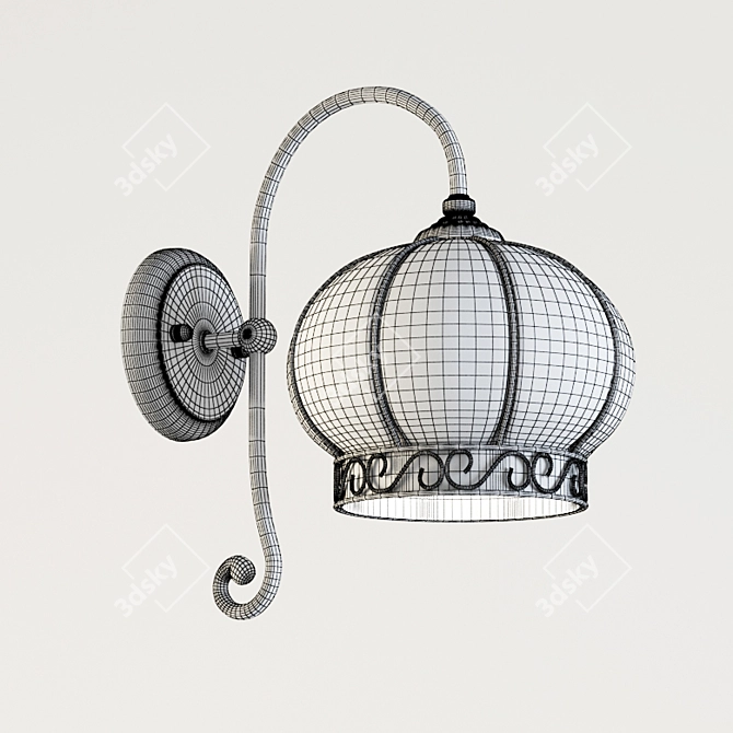 Venetian Glass Sconce: Aesthetic Elegance 3D model image 3