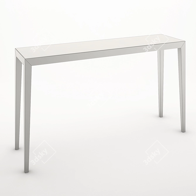 Sleek Rectangular Wooden Console 3D model image 2