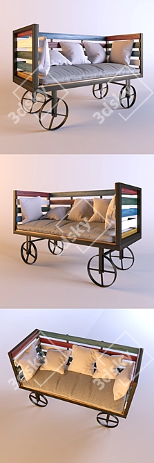 Rustic Rise Sofa 3D model image 2