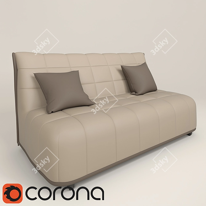 Sleek Model 018 Sofa 3D model image 1