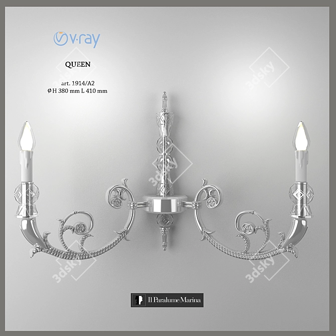 Luxury Italian Sconce - Queen Model 3D model image 1