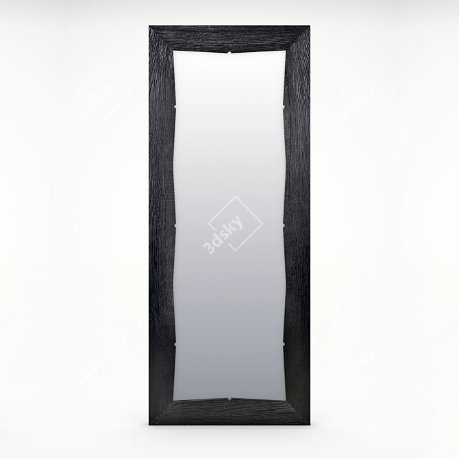 Elegant Oak Mirror Alzire 3D model image 1