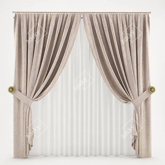 Elegant Togas Drapes 3D model image 1