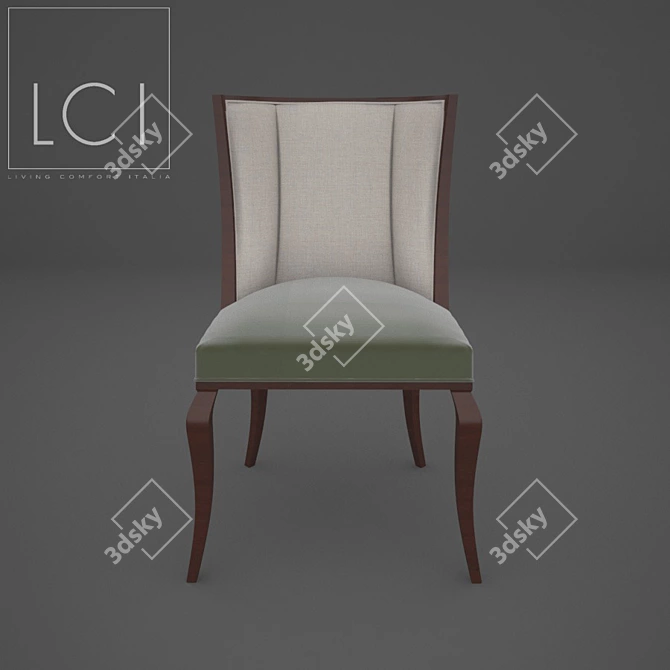 Italian Armchair N055L by LCI Decora 3D model image 1