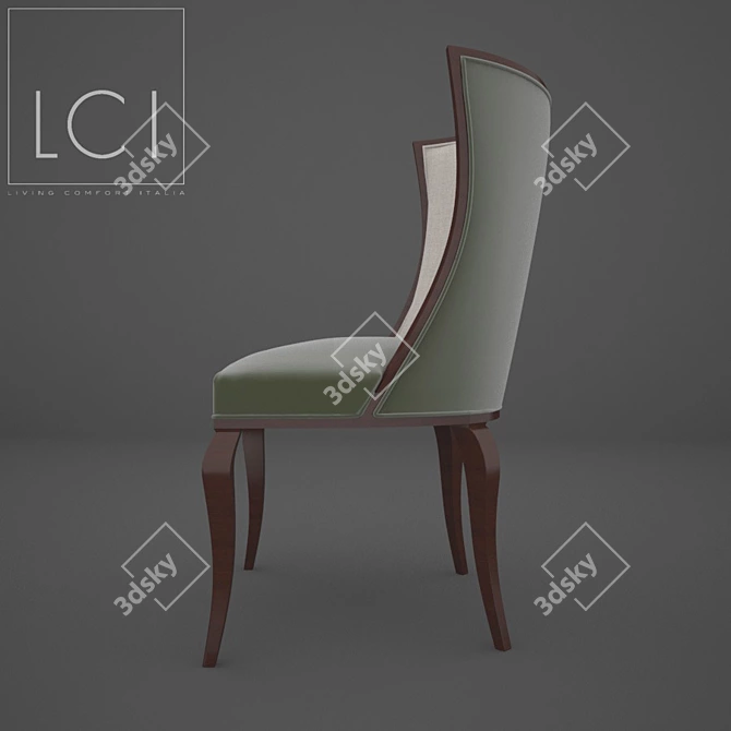 Italian Armchair N055L by LCI Decora 3D model image 2