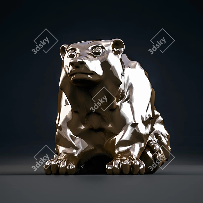 Bear Figurine - Handcrafted Wildlife Statue 3D model image 1