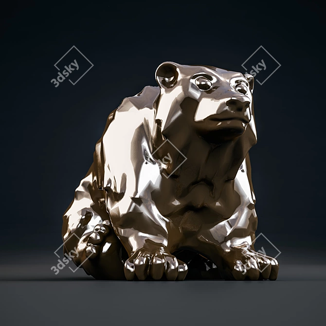 Bear Figurine - Handcrafted Wildlife Statue 3D model image 2