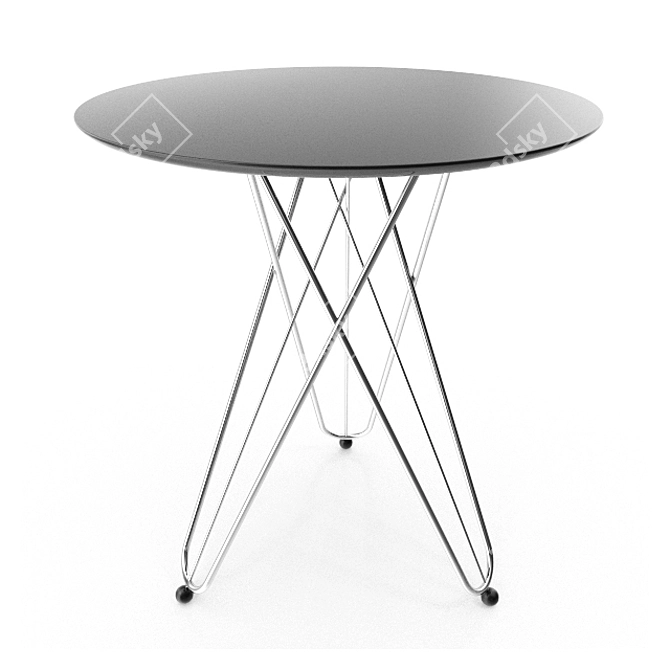 Elegant Wire Gueridon Table 3D model image 1