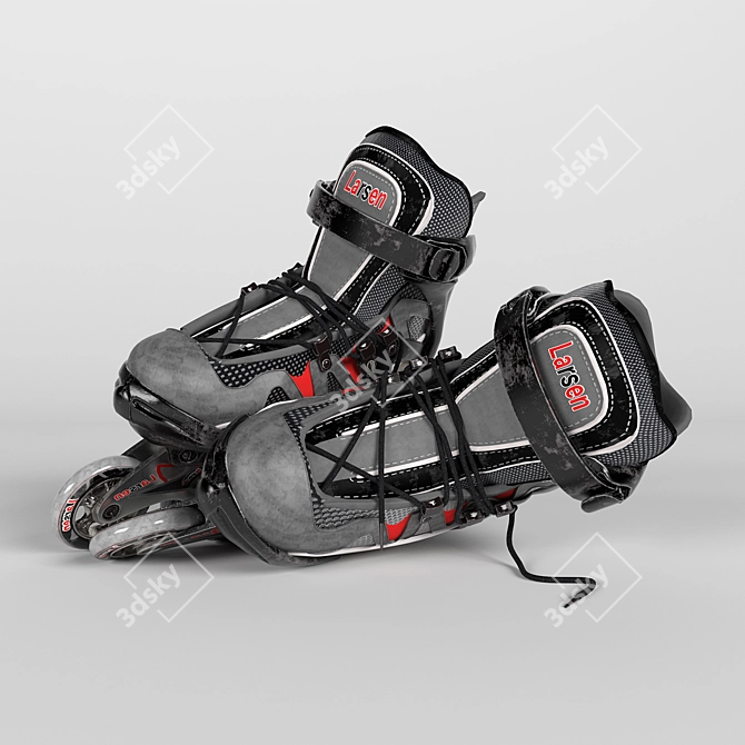 Vintage Rollerblades 3D model image 3
