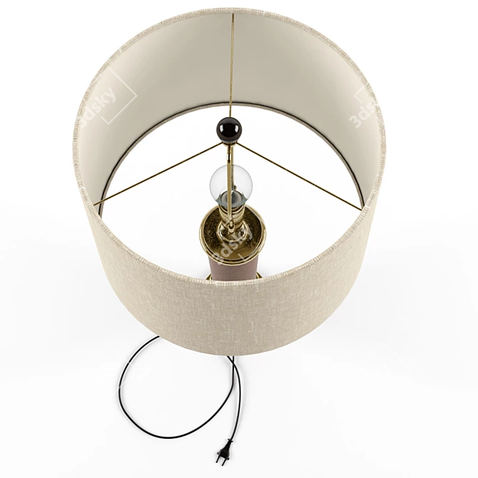 Frederick Cooper Leather Table Lamp 3D model image 3