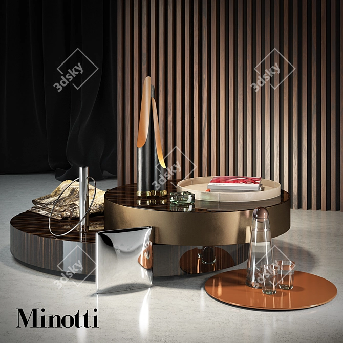 Elegant Minotti Decor Set 3D model image 2