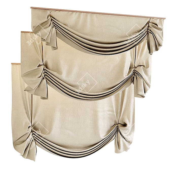 Versatile English Blind: 3 Adjustable Positions 3D model image 1