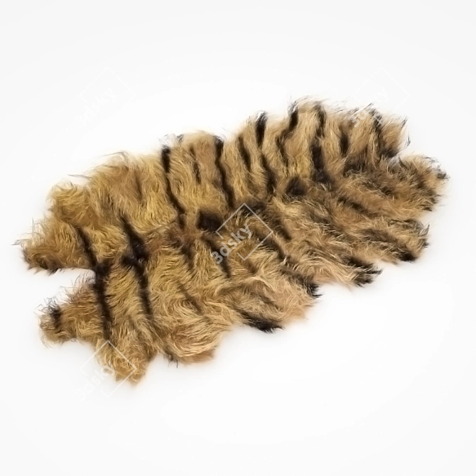 Luxury Tiger Fur Rug: Soft and Stylish 3D model image 1