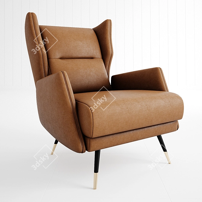 Aris Concept Leather Armchair 3D model image 1