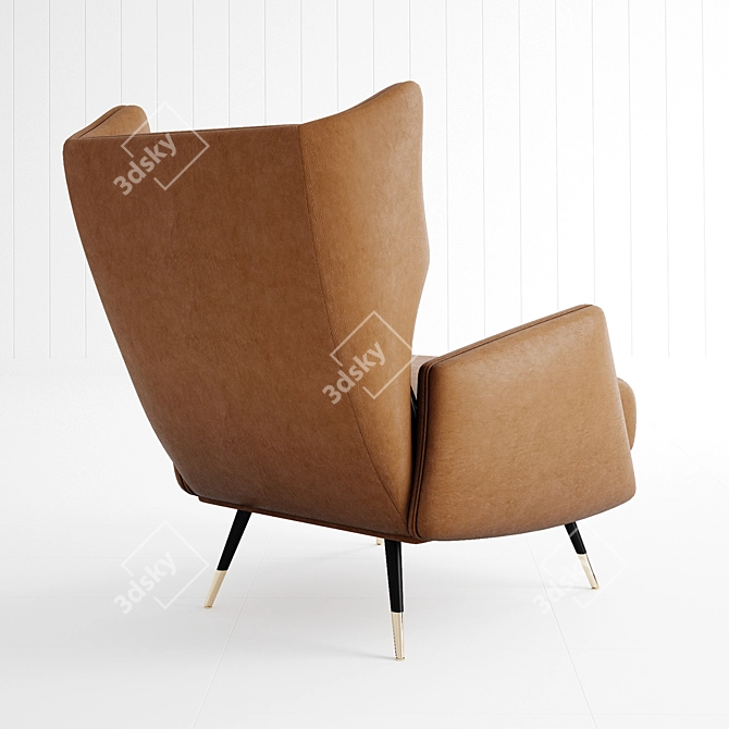 Aris Concept Leather Armchair 3D model image 2