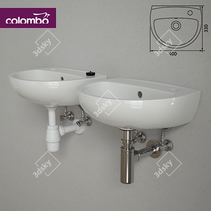 Title: Colombo Accent 40cm Sink Dispenser 3D model image 1