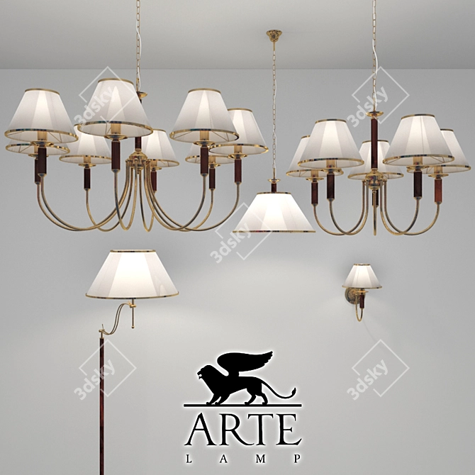 Elegant CATRIN Collection Chandelier 3D model image 1