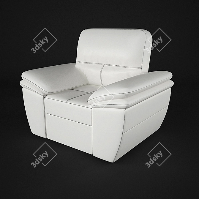 Lotus Arm Chair: Stylish and Ergonomic 3D model image 1