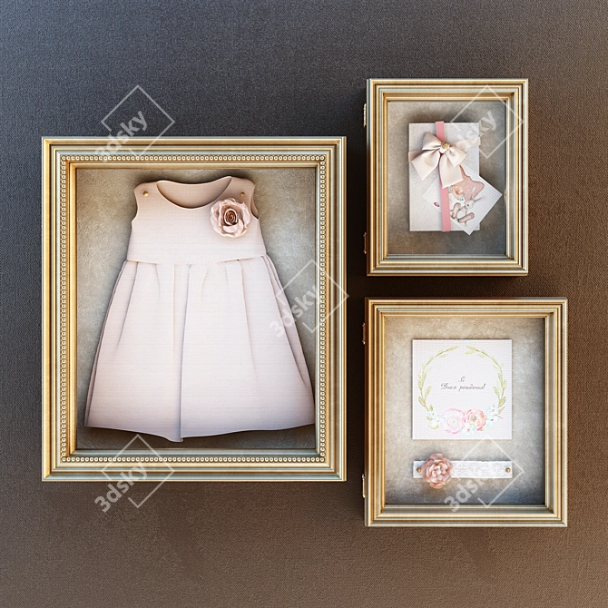 Title: Memorable Frame Decor for Girl's Nursery 3D model image 1