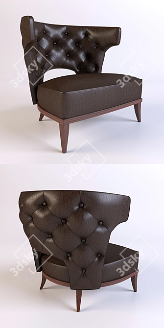 Elegant BRABBU Kansas Armchair 3D model image 2