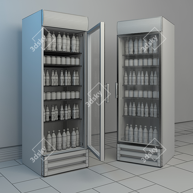 Coca-Cola Branded Fridge 3D model image 2