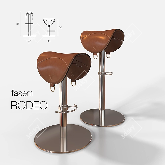 Rodeo Bar Stool: Style and Comfort 3D model image 1