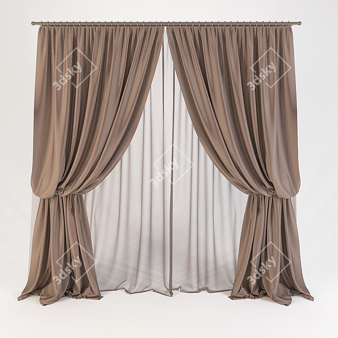 Elegant Drapery for Beautiful Windows 3D model image 1