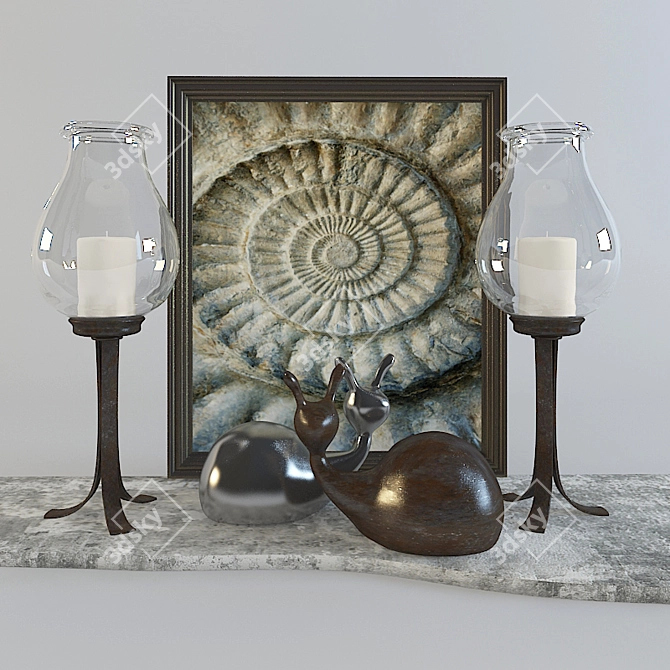 Whimsical Snail Candleholders 3D model image 1