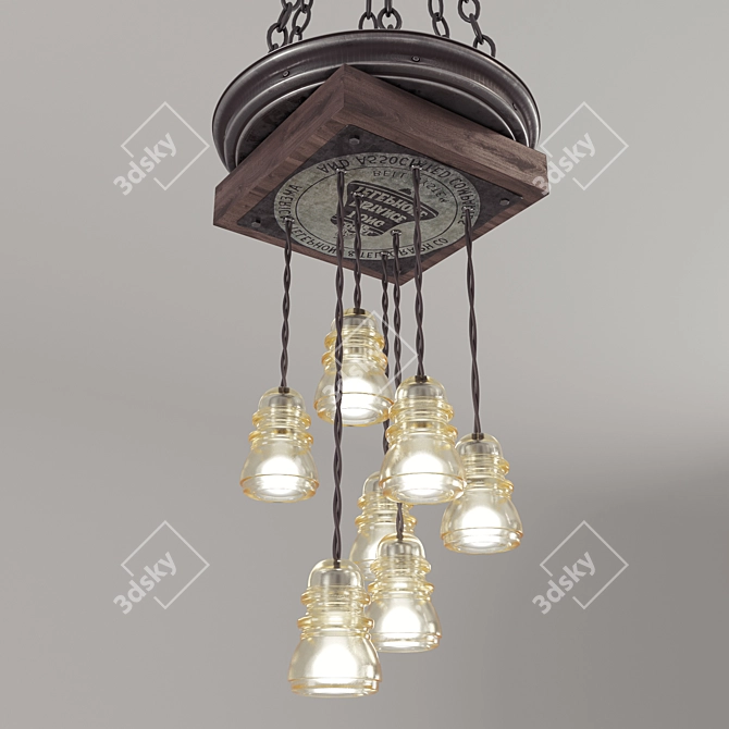 Industrial Loft Chandelier 3D model image 2