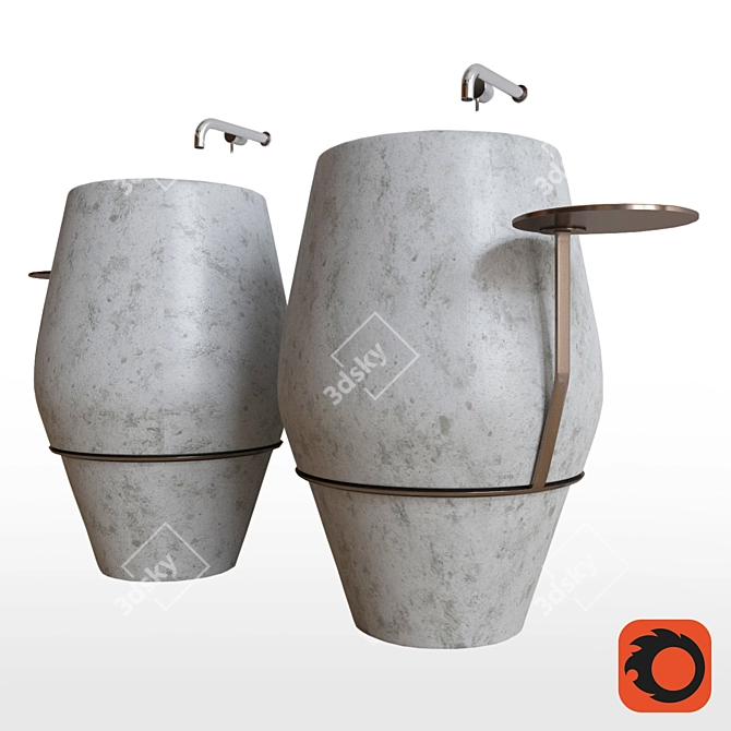  Rotating Stone Washbasin 3D model image 3