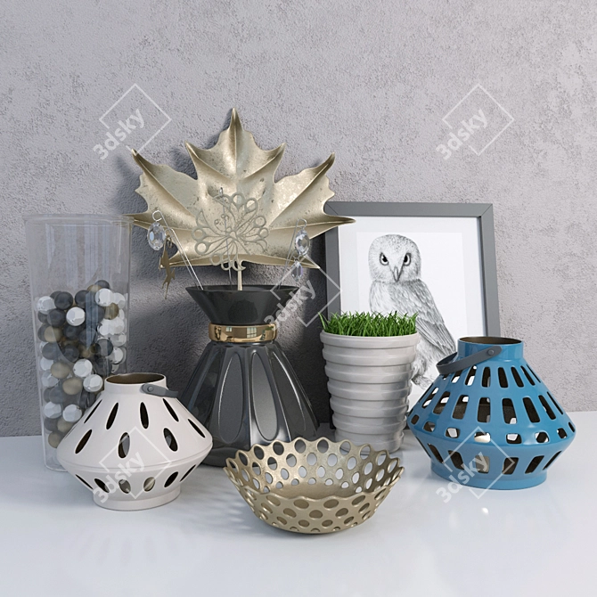 Elegant Decor Set - 2 Pieces 3D model image 1