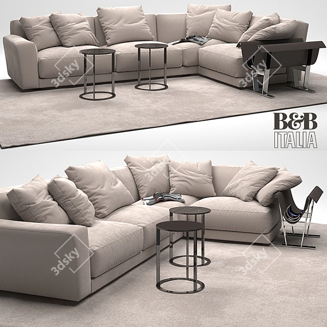 B&B Italia Luis Sofa: Elegant and Spacious 3D model image 1