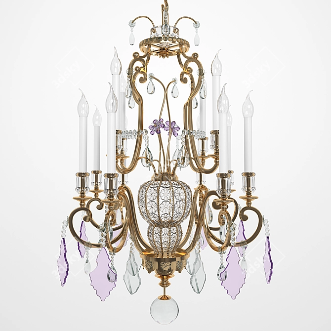 Elegant Banchi Chandelier 3D model image 1