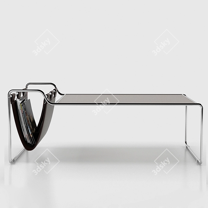 Modern Bijou Coffee Table: Sleek Chrome and Glass Design 3D model image 2