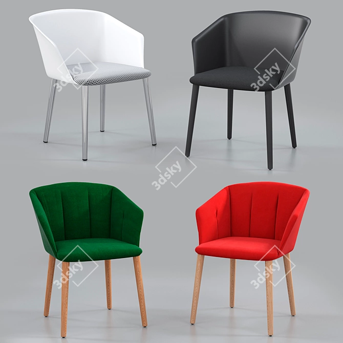 Zanotta Liza 2271: Elegant Chair with Versatile Textures 3D model image 1