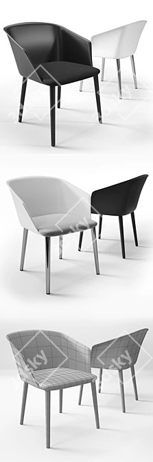 Zanotta Liza 2271: Elegant Chair with Versatile Textures 3D model image 3