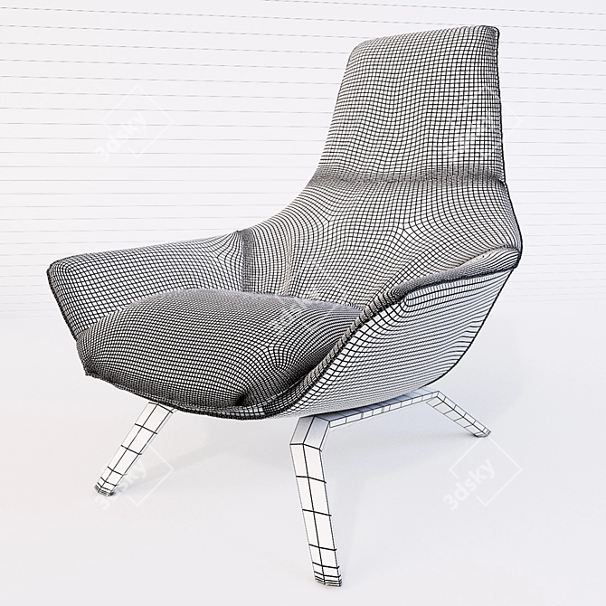 Elegant Ermes Armchair 3D model image 3