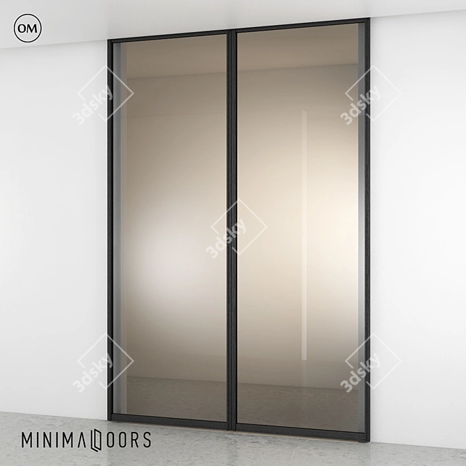 Minimal Glass Sliding Walls 3D model image 1