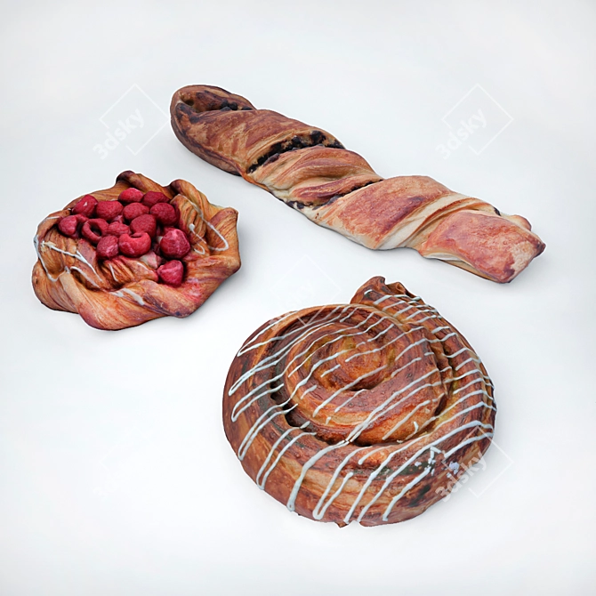 Delicious Bakery Treats 3D model image 1