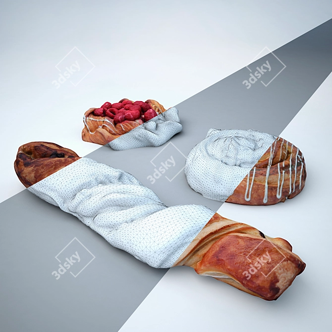 Delicious Bakery Treats 3D model image 2