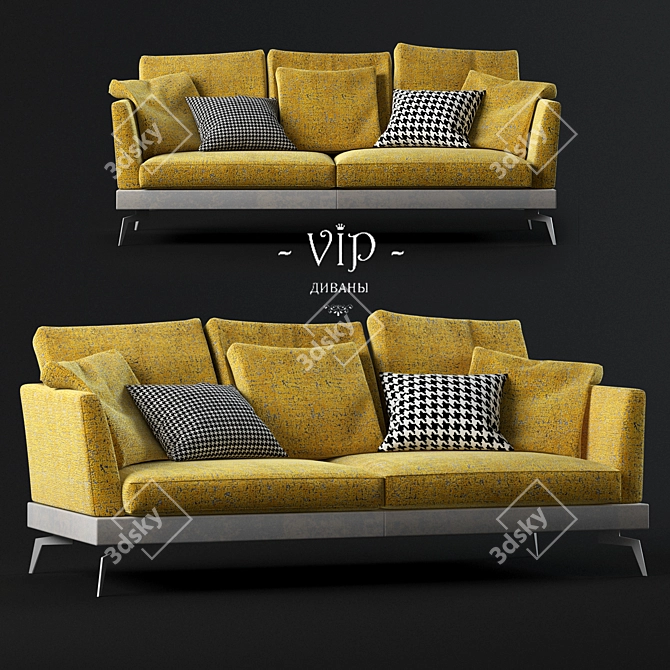 Skyline Modern Composite 2-Seater Sofa 3D model image 1