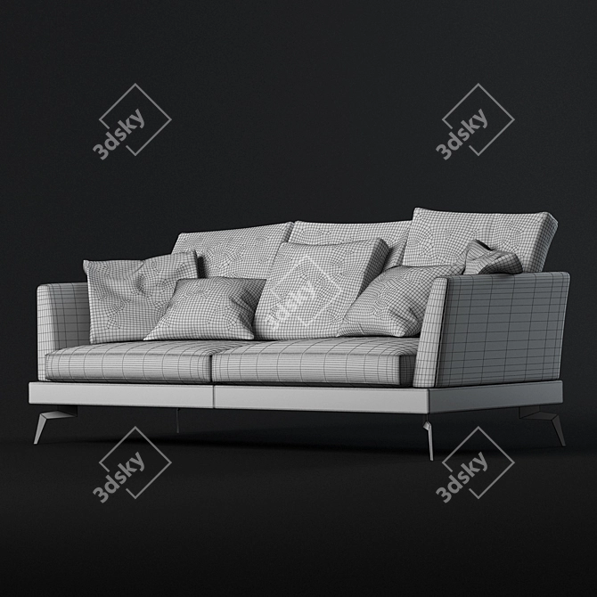 Skyline Modern Composite 2-Seater Sofa 3D model image 3