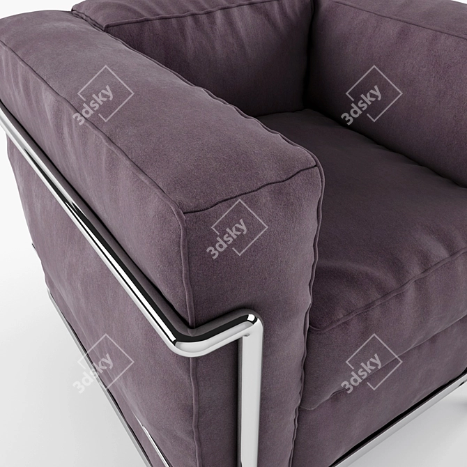 Contemporary Cassina LC2 Chair Set 3D model image 3