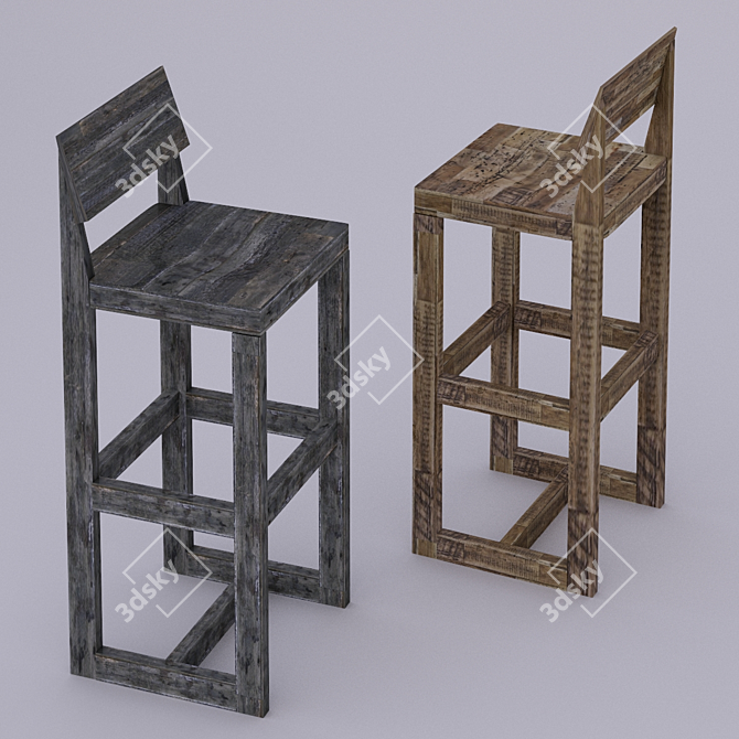 Modern Archpole Table & Bar Stools 3D model image 2