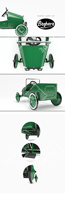 Vintage Pedal Car: 1930's Inspired 3D model image 2