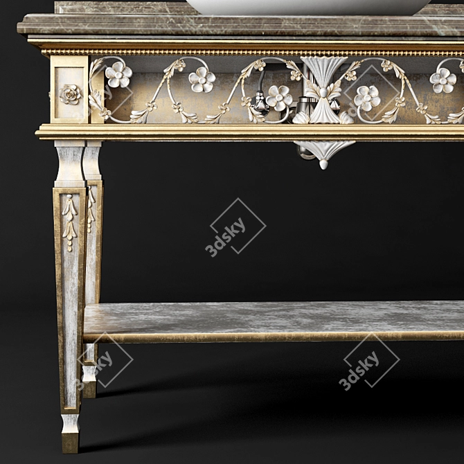 Elegant Classic Washbasin 3D model image 3