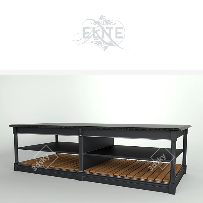Elite Kitchen: Graphite and Ivory with Silver and Gold Details 3D model image 3
