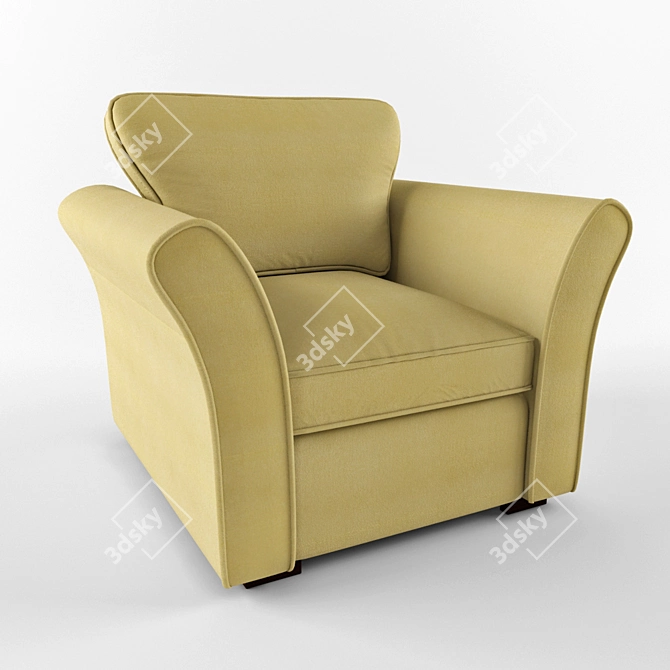 Elegant Amadeo Armchair: Tokyo White Amber 3D model image 1